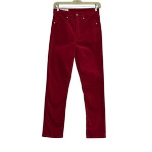 Gap red vintage slim high rise velvet jeans size 2